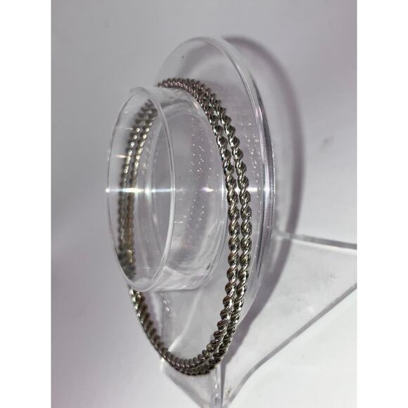 NWOT! Two Twisting Silver-Tone 2 7/8" Bangle Bracelets! - Picture 6 of 8